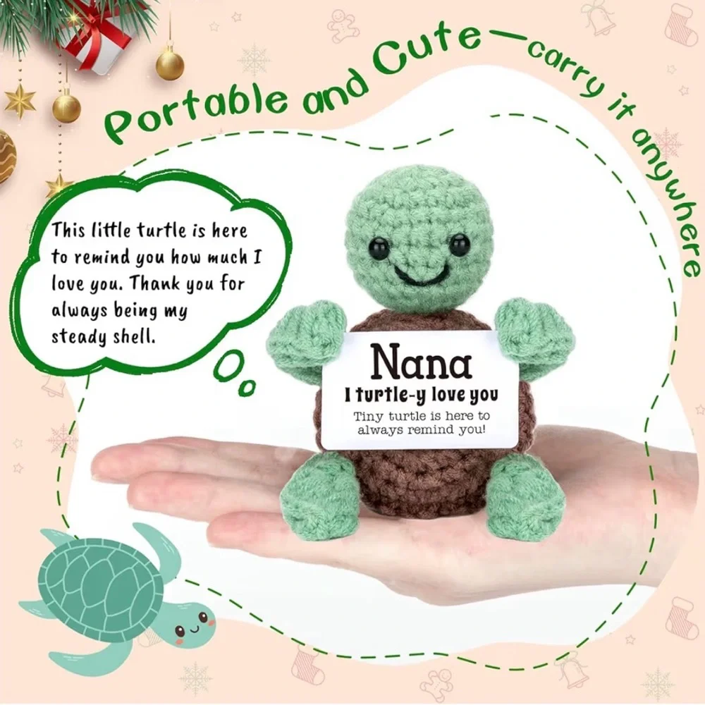 Mini Funny Turtle Mothers Day Nana Gifts from Grandkids, Handmade Crochet Turtle